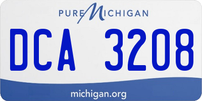 MI license plate DCA3208