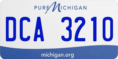 MI license plate DCA3210