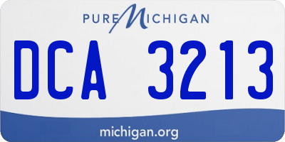 MI license plate DCA3213