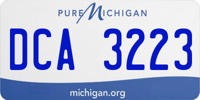 MI license plate DCA3223