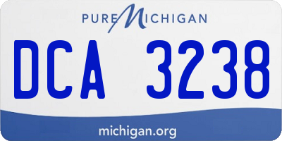 MI license plate DCA3238