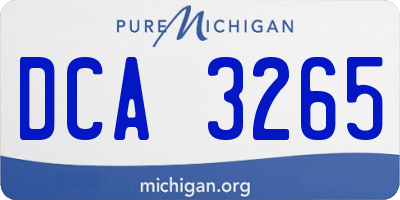 MI license plate DCA3265