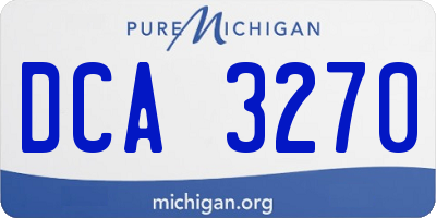 MI license plate DCA3270