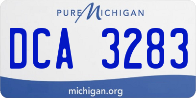 MI license plate DCA3283