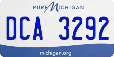 MI license plate DCA3292