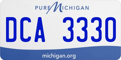 MI license plate DCA3330