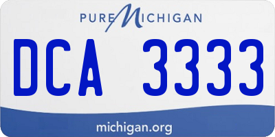 MI license plate DCA3333