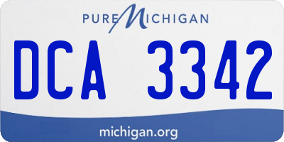 MI license plate DCA3342