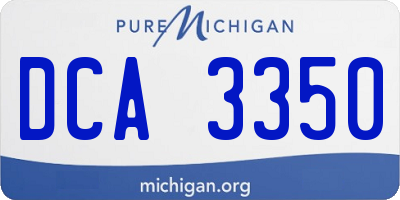 MI license plate DCA3350