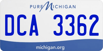 MI license plate DCA3362