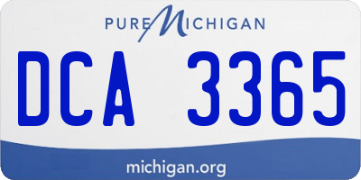 MI license plate DCA3365