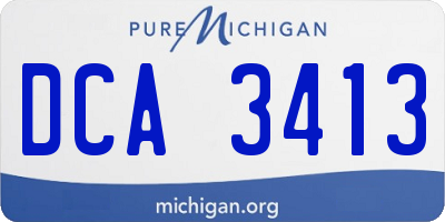 MI license plate DCA3413