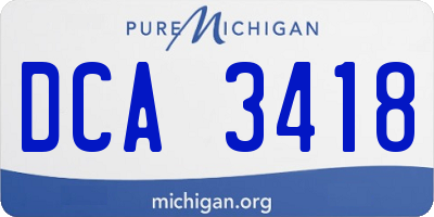 MI license plate DCA3418