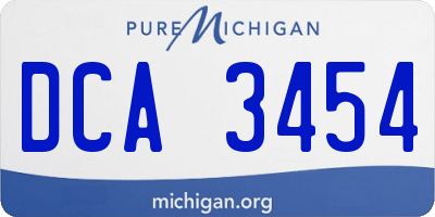 MI license plate DCA3454