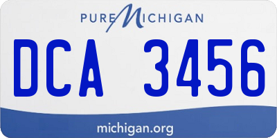 MI license plate DCA3456