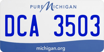 MI license plate DCA3503