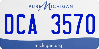 MI license plate DCA3570