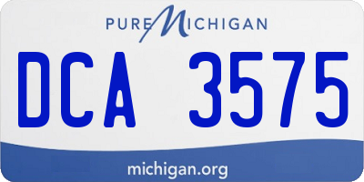 MI license plate DCA3575