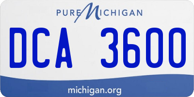 MI license plate DCA3600
