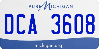 MI license plate DCA3608