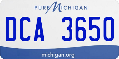 MI license plate DCA3650