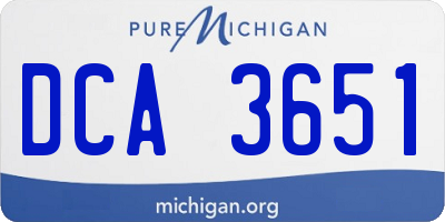 MI license plate DCA3651