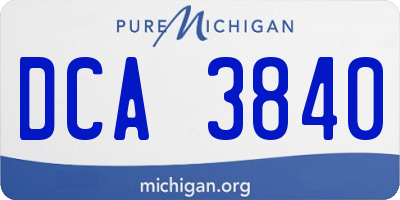 MI license plate DCA3840