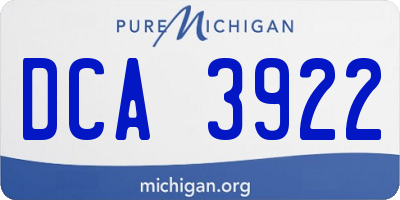 MI license plate DCA3922