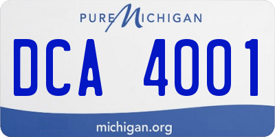 MI license plate DCA4001