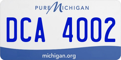 MI license plate DCA4002