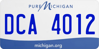 MI license plate DCA4012