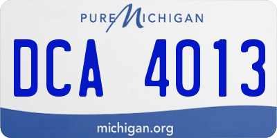 MI license plate DCA4013