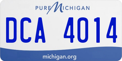 MI license plate DCA4014