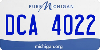MI license plate DCA4022