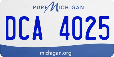MI license plate DCA4025