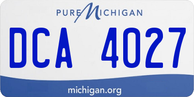MI license plate DCA4027