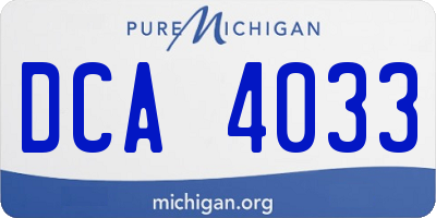 MI license plate DCA4033