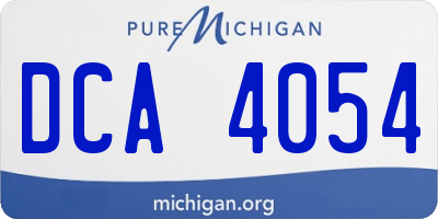 MI license plate DCA4054