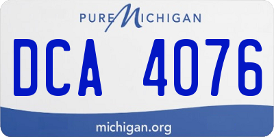 MI license plate DCA4076