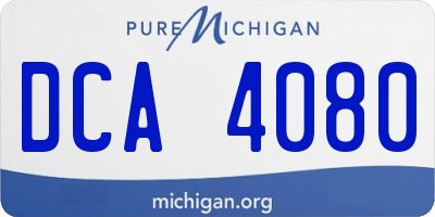 MI license plate DCA4080