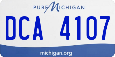 MI license plate DCA4107