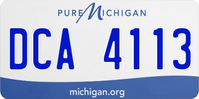 MI license plate DCA4113