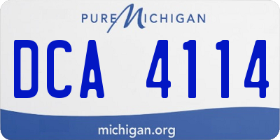 MI license plate DCA4114