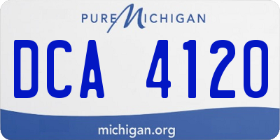 MI license plate DCA4120