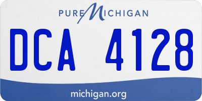 MI license plate DCA4128