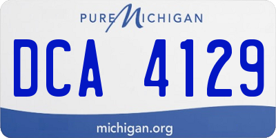 MI license plate DCA4129