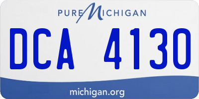 MI license plate DCA4130