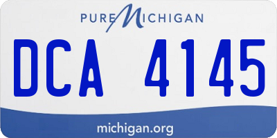 MI license plate DCA4145