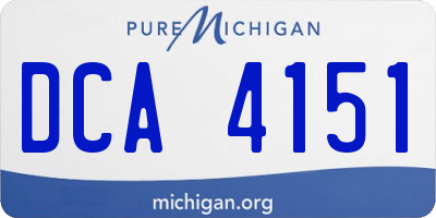 MI license plate DCA4151