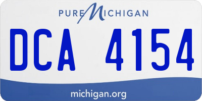 MI license plate DCA4154